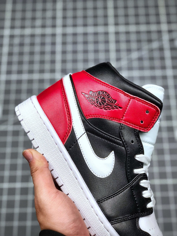 Air Jordan 1 Mid Black/White/Noble Red 15