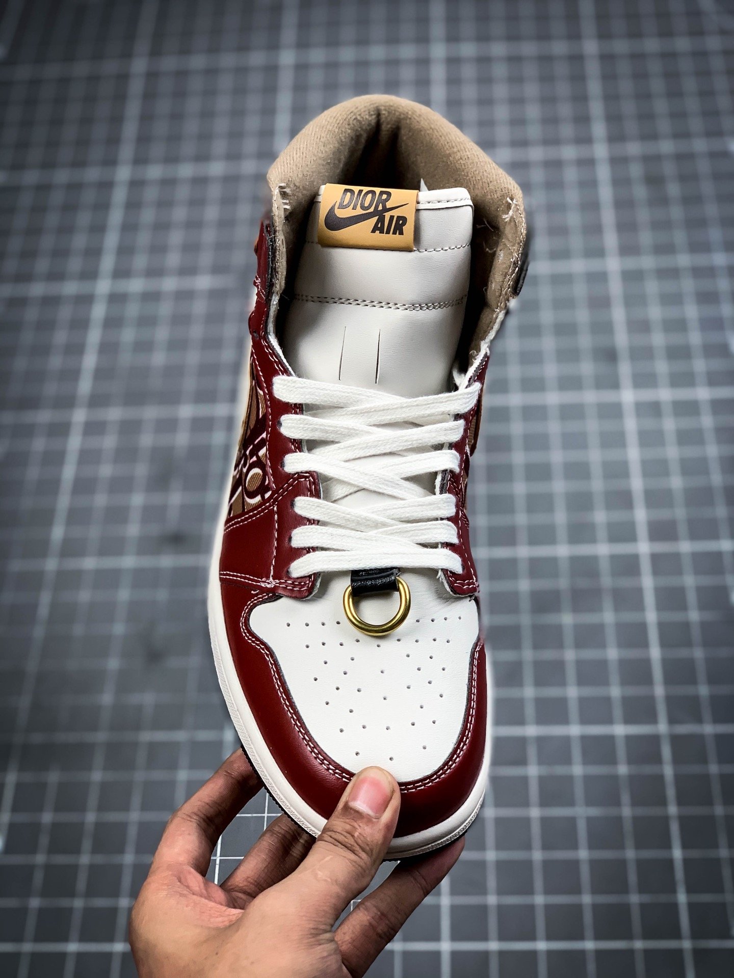 Di*Or X Air Jordan 1 Mid White/Wine Red 15