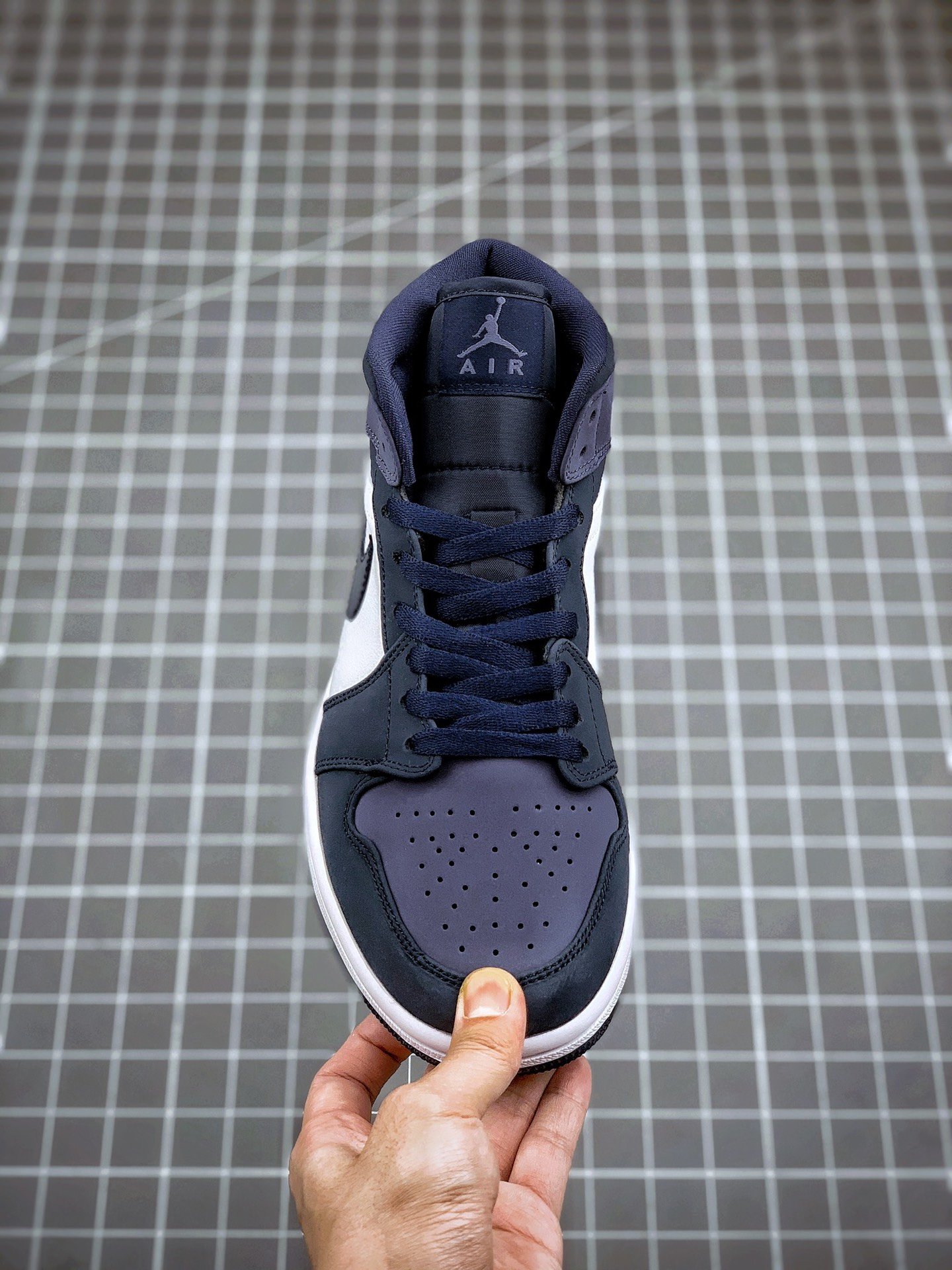 Top Quality Air Jordan 1 Mid Obsidian/Sanded Purple-White 5