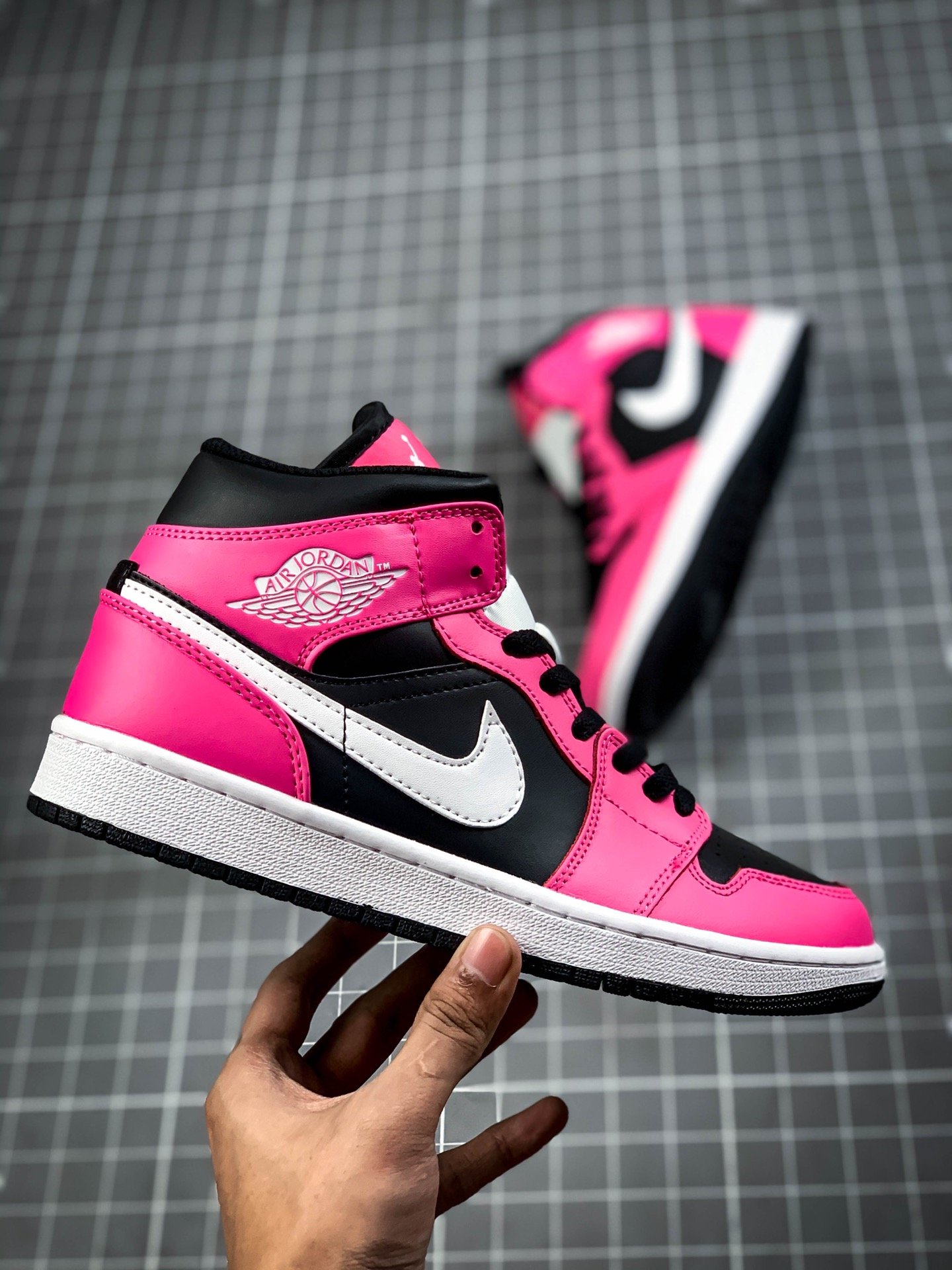 Air Jordan 1 Mid Gs Pinksicle Black/White-Pink 7