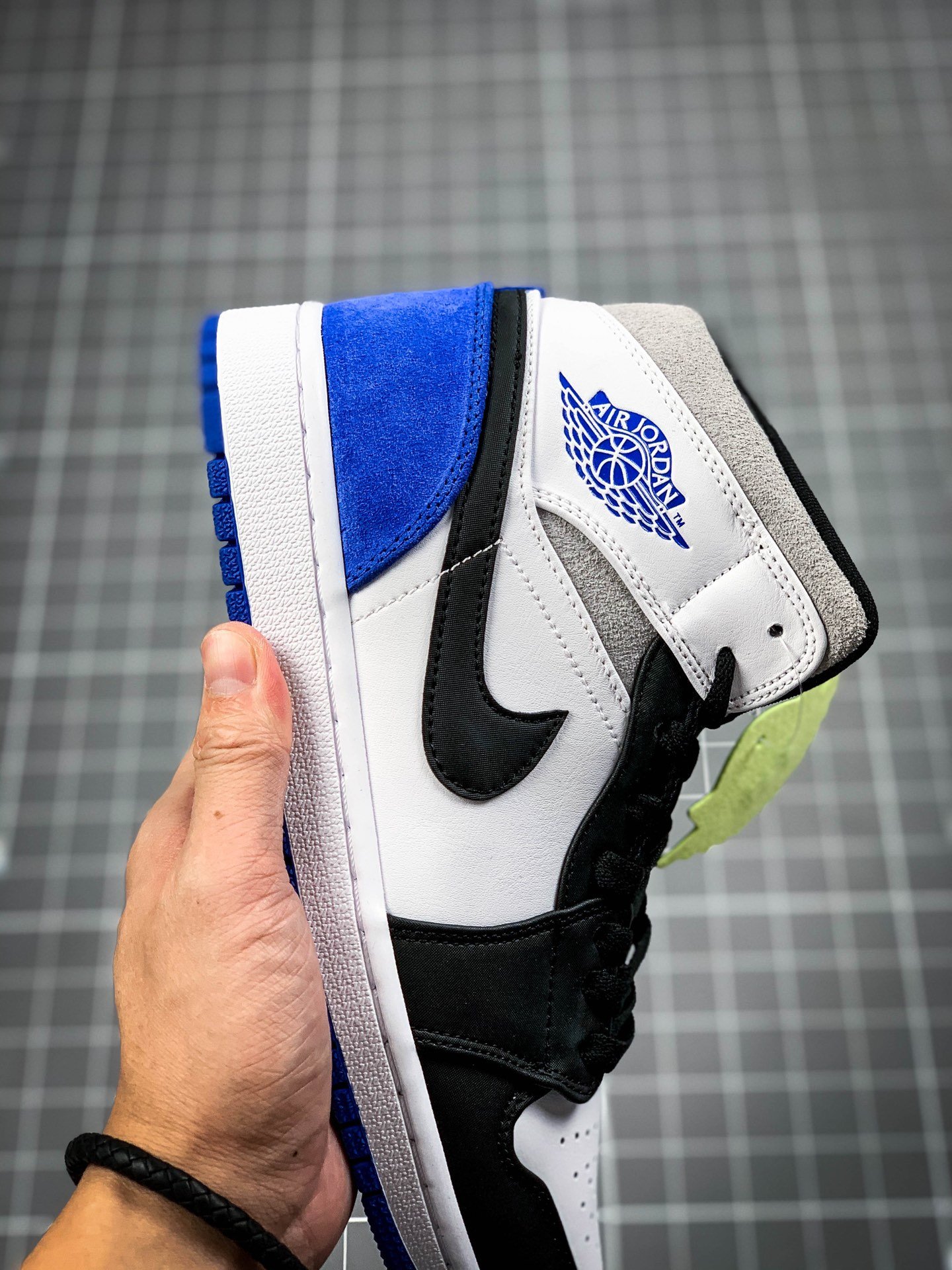 Air Jordan 1 Mid Se Black/White-Game Royal 9