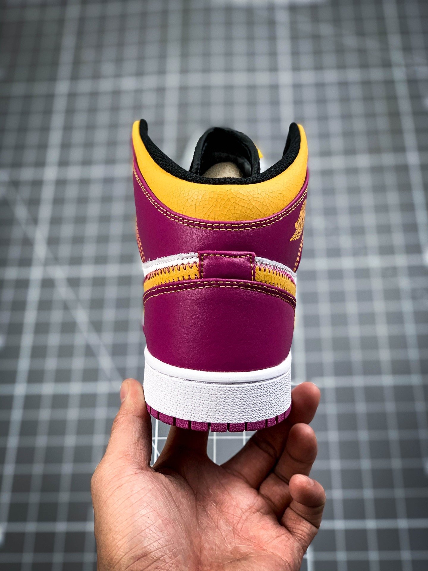 Air Jordan 1 Mid Familia White/Purple/Yellow 13