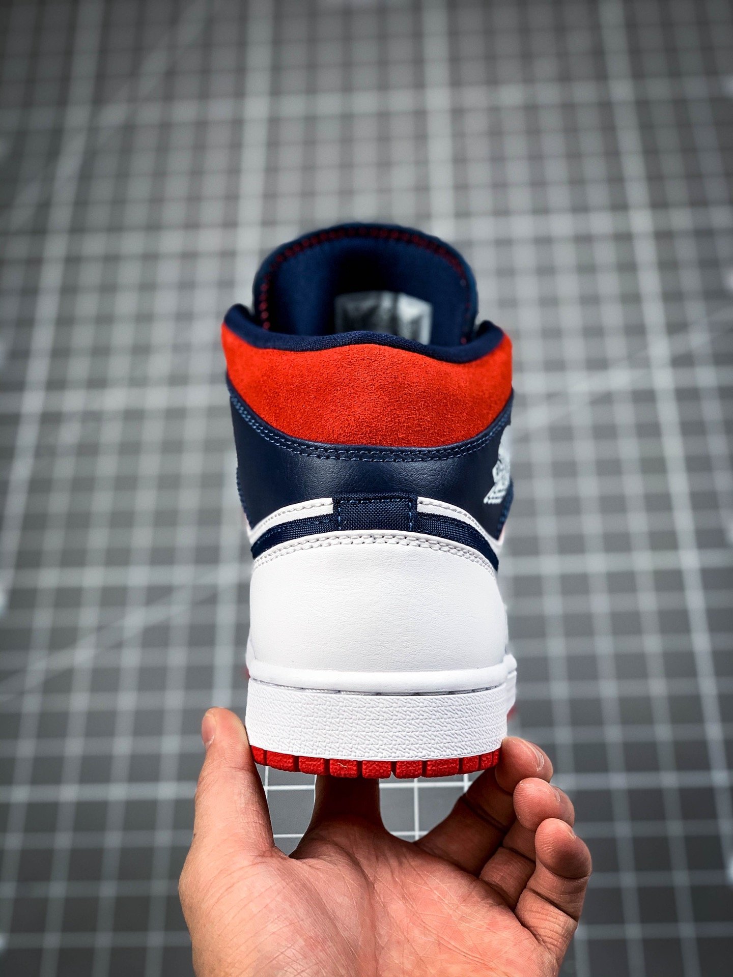 Air Jordan 1 Mid Se Usa Navy Blue/White/Red 15