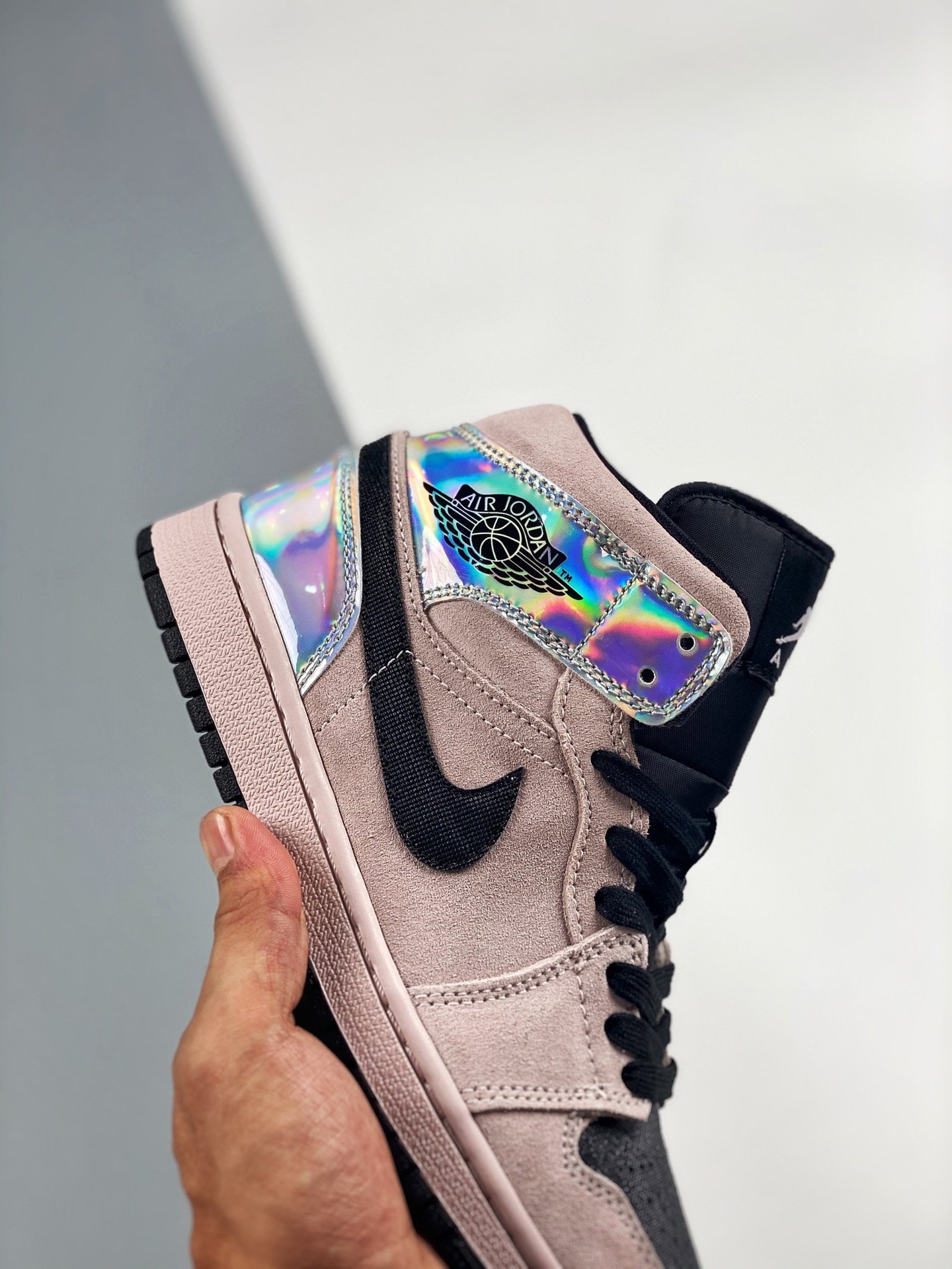 Air Jordan 1 Mid Dirty Powder Iridescent Pink/Black/Silver 15