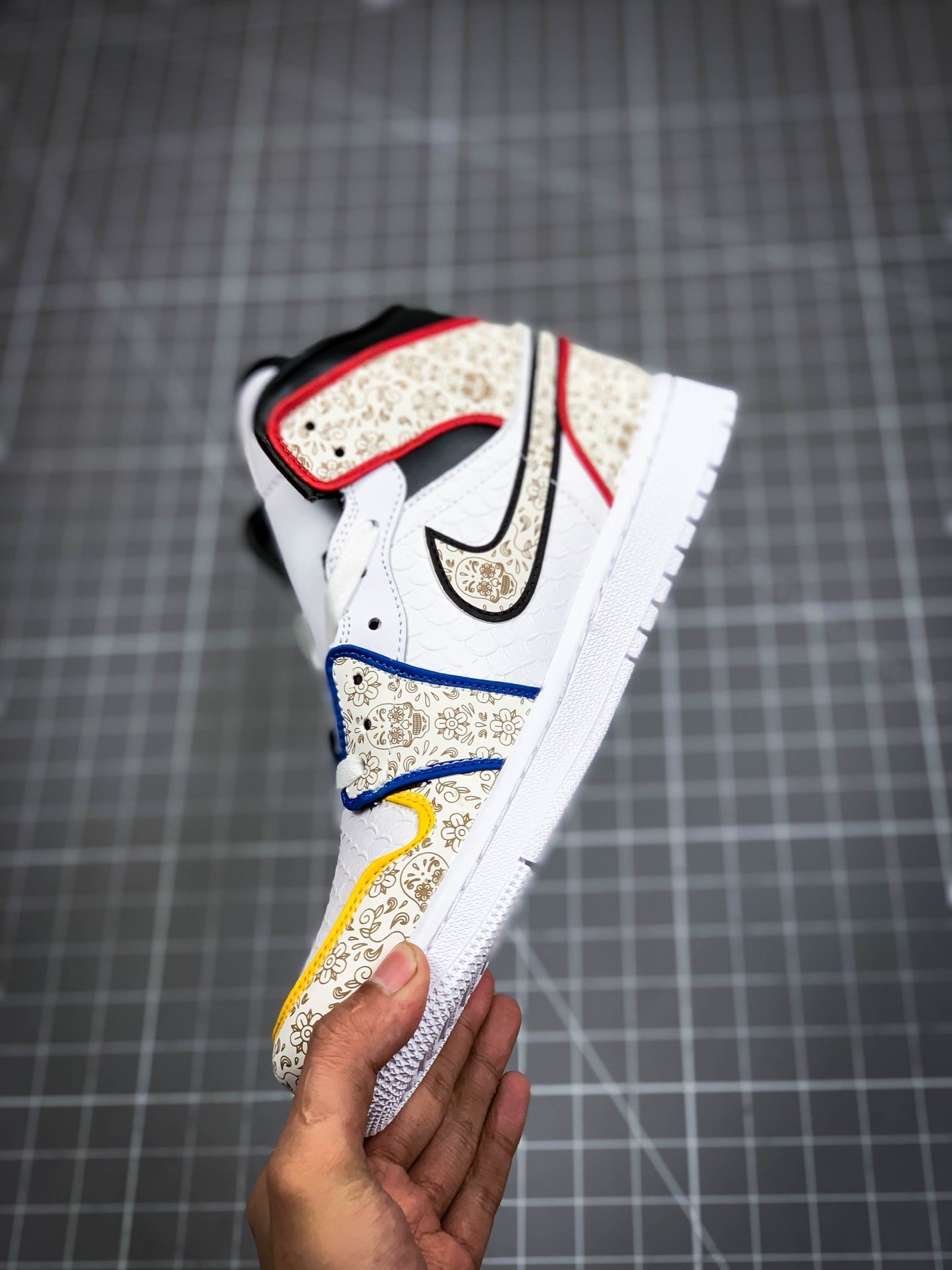 Surgeon X Air Jordan Mid Day Of The Dead White/Multi-Color 7