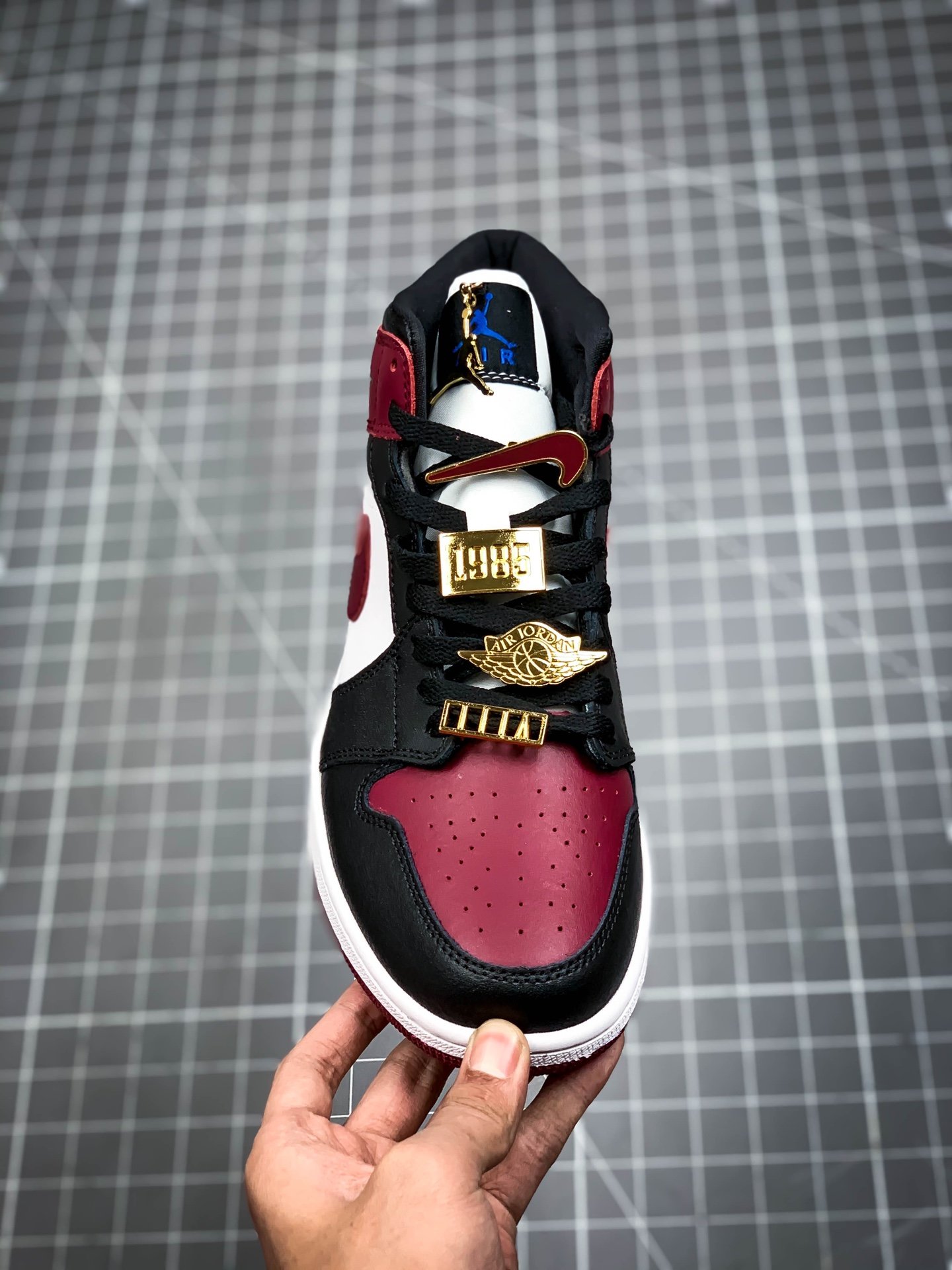 Air Jordan 1 Mid 35Th Anniversary Limited Black/Wine Red 15