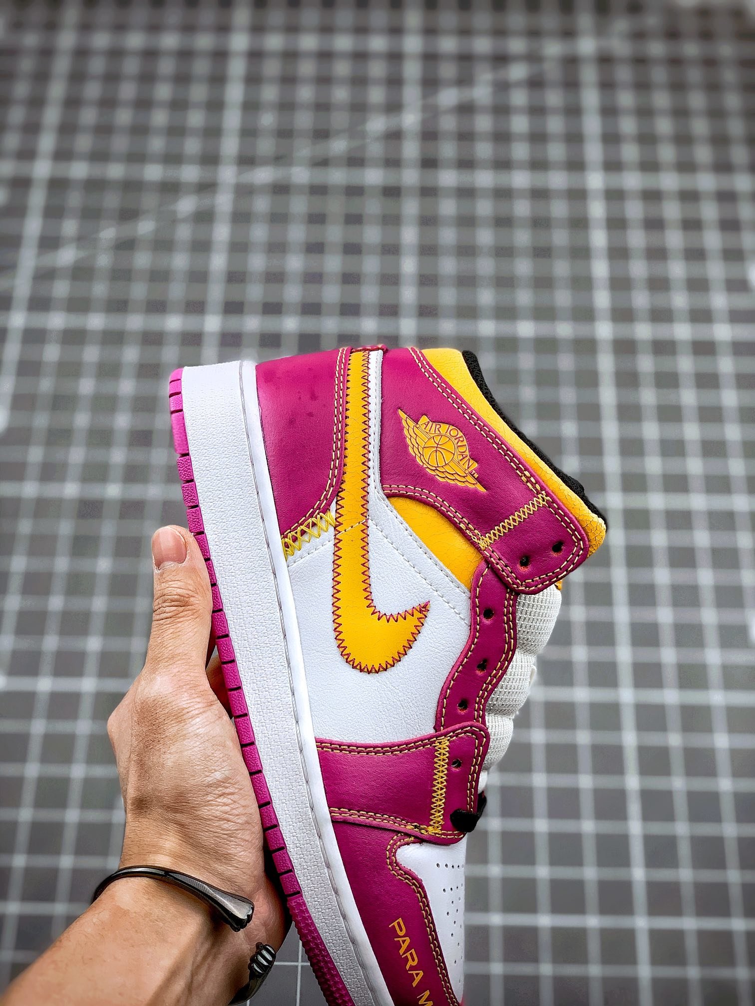 Air Jordan 1 Mid Dia De Los Muertos White/Fuchsia-Orange-Black 11