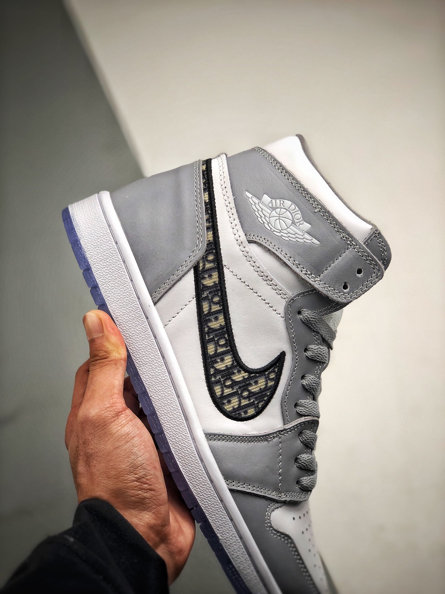 Di*Or X Air Jordan 1 High Collaboration Grey/Black-Sail 17