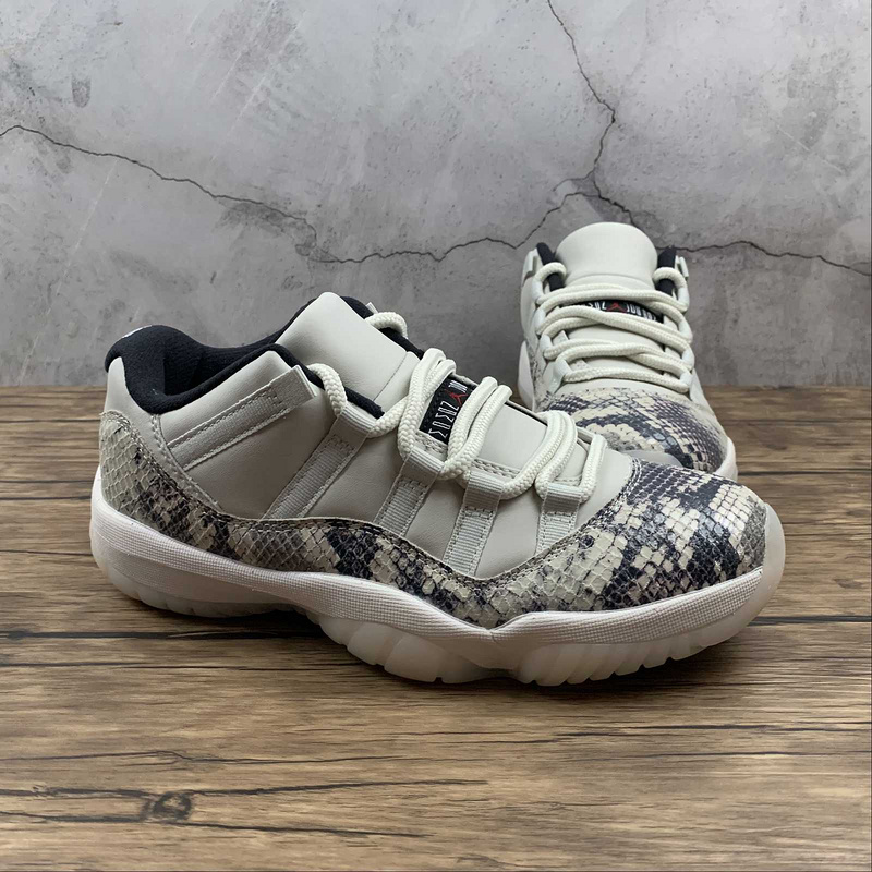 Air Jordan 11 Retro Low Snakeskin Light Bone/University Red-Sail-Black 3