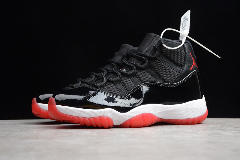 Cj Air Jordan 11 Bred Black/True Red-White 3