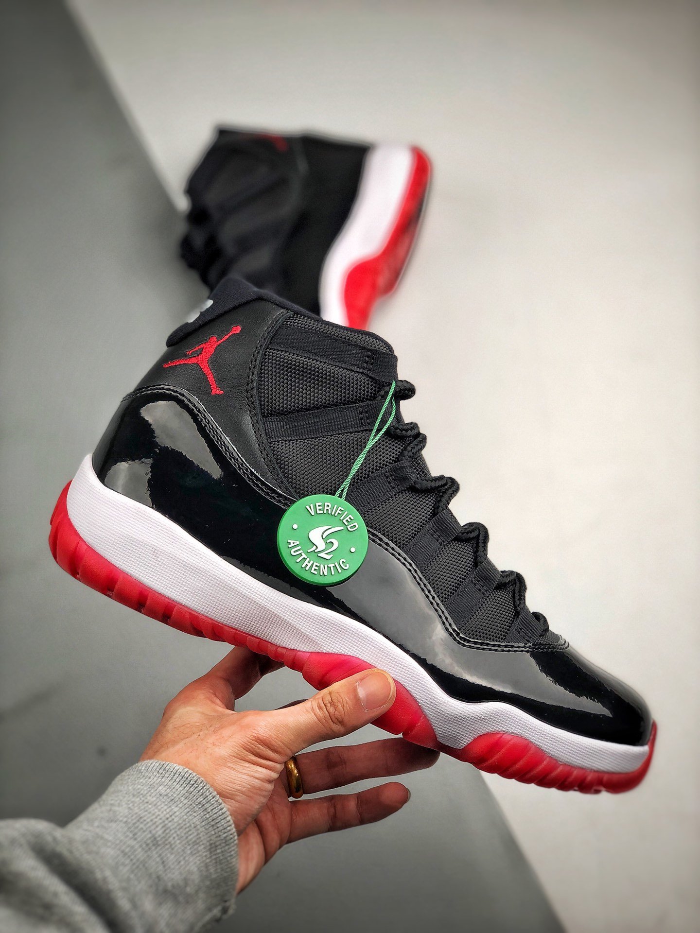 S2 Air Jordan 11 Bred Black/True Red-White 17