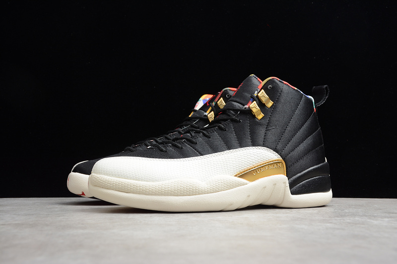 Gz Air Jordan 12 Retro Chinese New Year Black/True Red/Gold 25