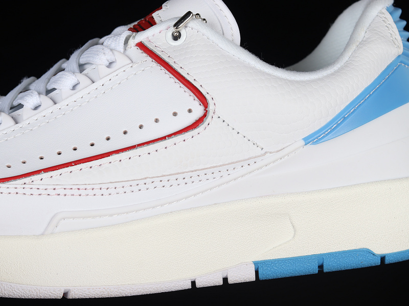 Air Jordan 2 Low Unc To Chicago White/Fire Red Dark Powder Blue-Sail 7