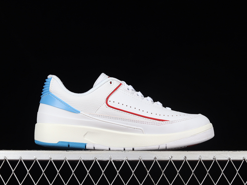 Air Jordan 2 Low Unc To Chicago White/Fire Red Dark Powder Blue-Sail 17