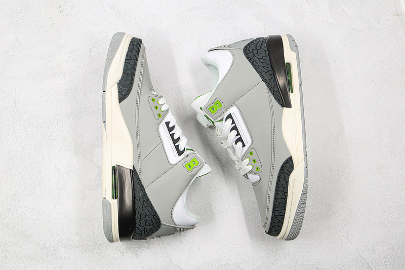 Air Jordan 3 Retro Chlorophyll Light Smoke Grey/Chlorophyll-Black-White-Sail 19