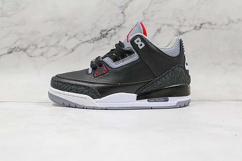 Air Jordan 3 Retro Og Black Cement 2018 Black/Cement Grey-White-Fire Red 7