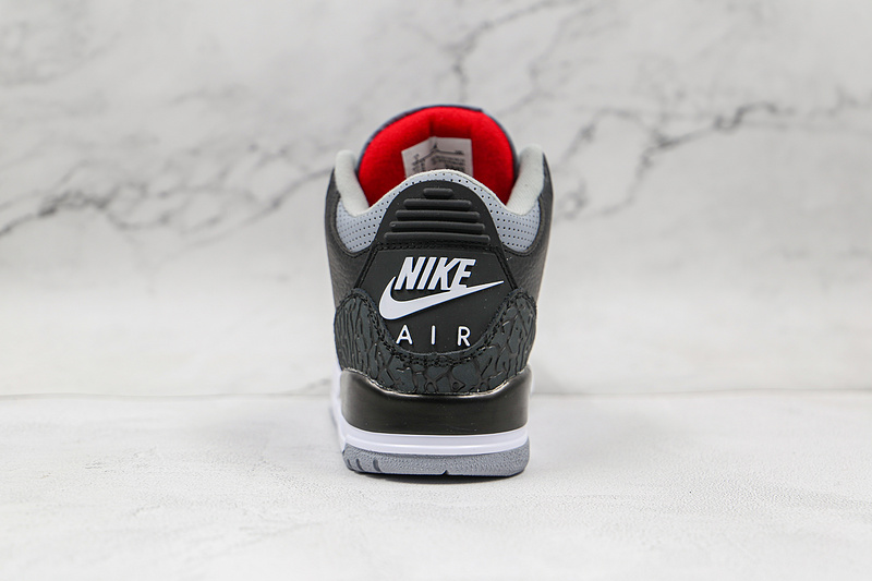 Air Jordan 3 Retro Og Black Cement 2018 Black/Cement Grey-White-Fire Red 15