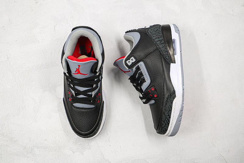 Air Jordan 3 Retro Og Black Cement 2018 Black/Cement Grey-White-Fire Red 19