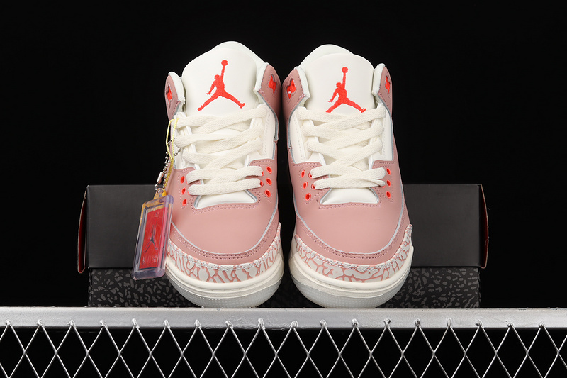 Air Jordan 3 Retro Sail/Rust Pink/White/Crimson 9