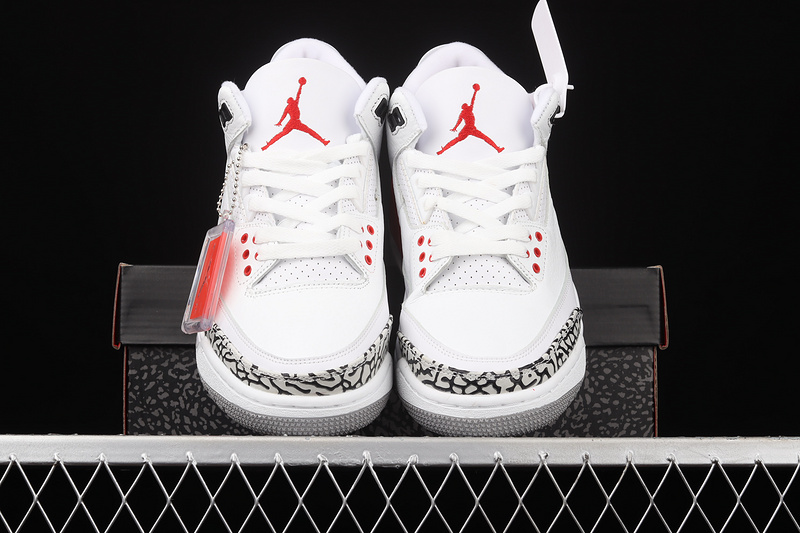 Air Jordan 3 Retro Hall Of Fame White/Cement Grey-Black-Fire Red 3