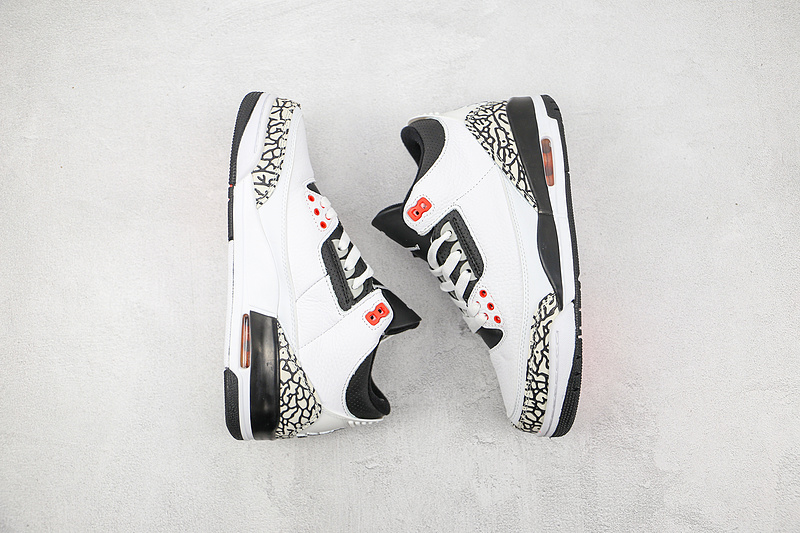 Air Jordan 3 Retro White/Black-Cmnt Gry-Infrrd 23 5