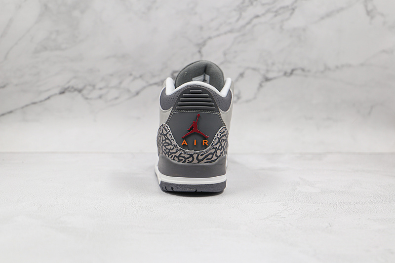 Air Jordan 3 Retro Cool Grey Silver/Light Graphite-Orange Peel-Sport Red 13