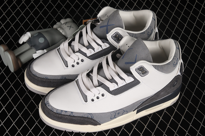 Kaws X Air Jordan 3 Fresh Water White/Light Grey 7