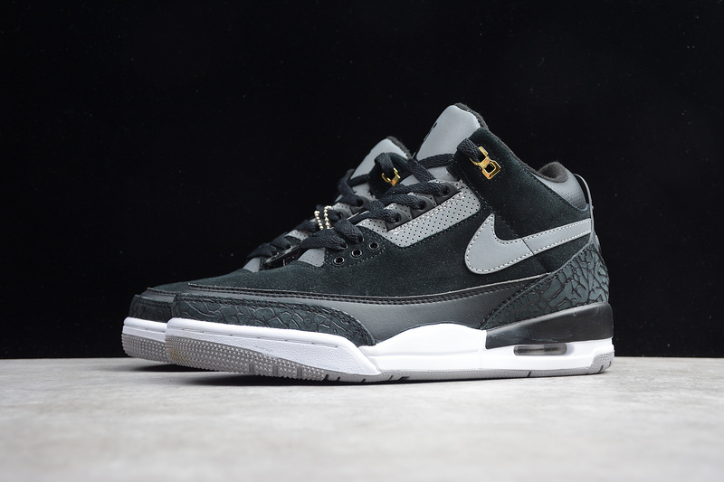 Gz Air Jordan 3 Tinker Black/Cement Grey-Metallic Gold 5