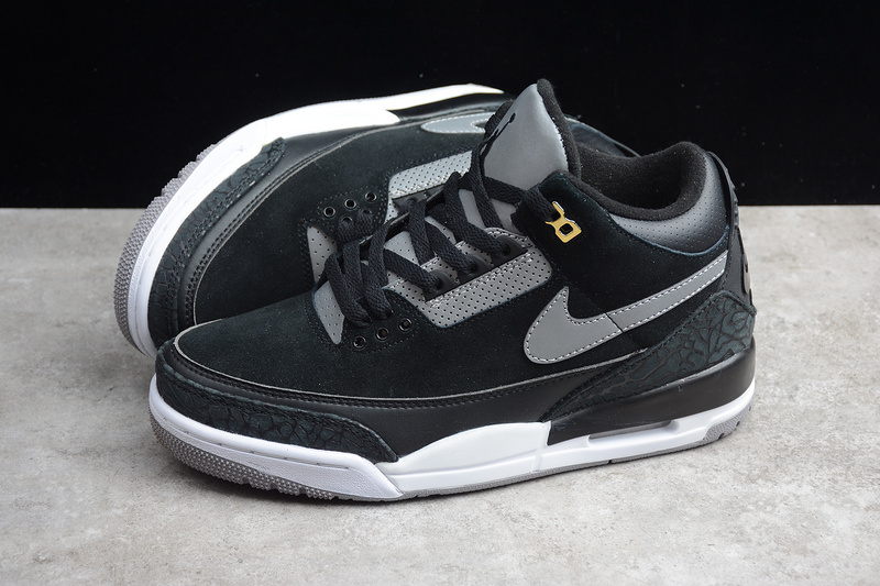 Gz Air Jordan 3 Tinker Black/Cement Grey-Metallic Gold 11