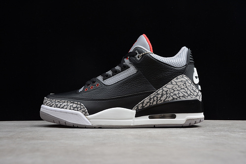 St Air Jordan 3 Retro Og Black Cement Black/Fire Red-Cement Grey 5