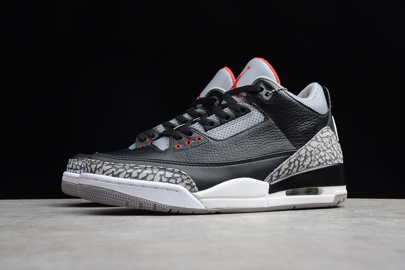 St Air Jordan 3 Retro Og Black Cement Black/Fire Red-Cement Grey 13