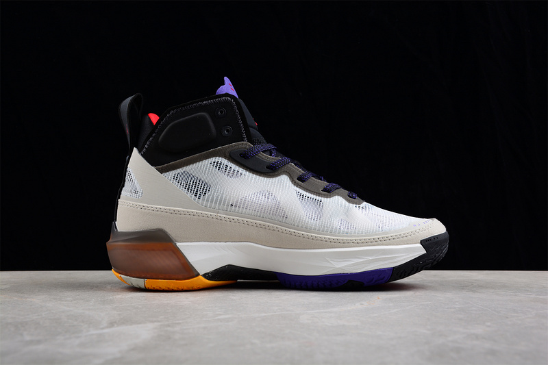 Air Jordan 37 Pf Beyond Borders Light Bone/Black/Dark Concord/Fire Red 7