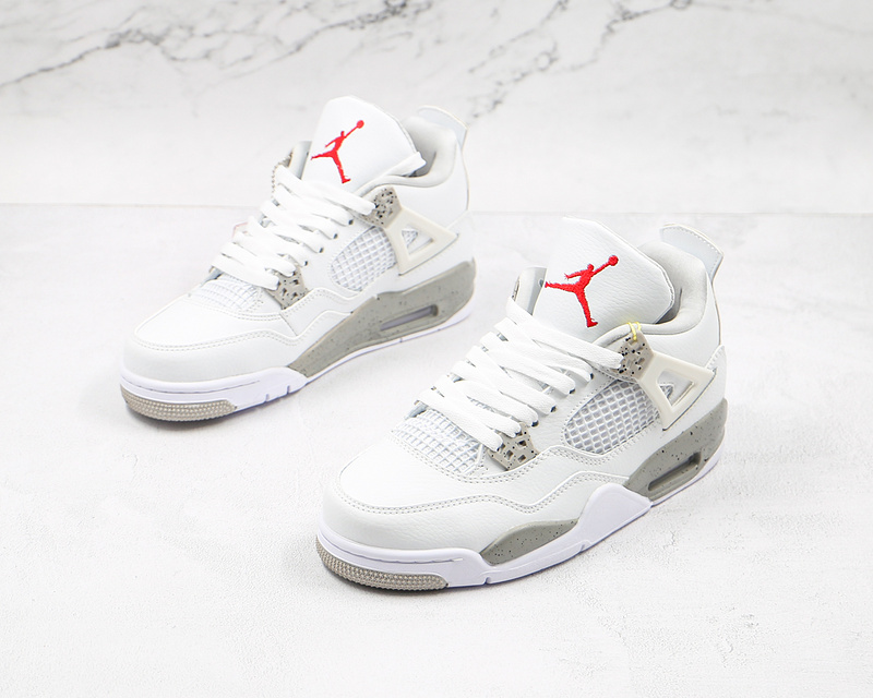 Air Jordan 4 White Oreo White/Tech Grey-Black-Fire Red 3