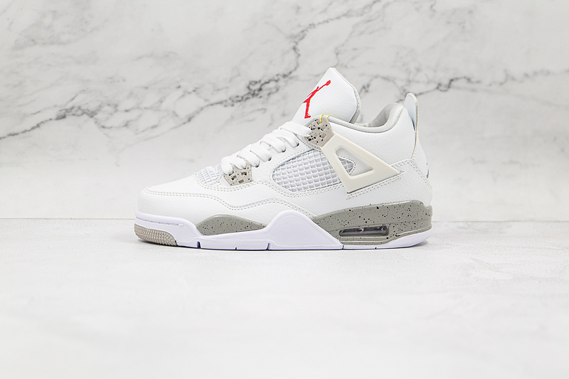 Air Jordan 4 White Oreo White/Tech Grey-Black-Fire Red 5