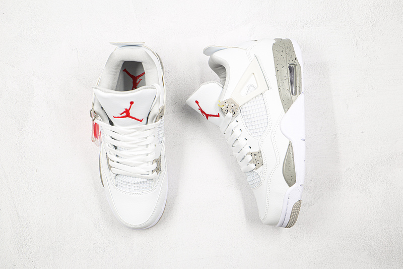 Air Jordan 4 White Oreo White/Tech Grey-Black-Fire Red 19