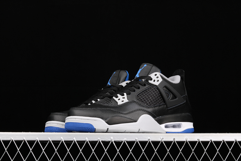 Air Jordan 4 Retro Motorsports Alternate Black/Game Royal-Matte Silver-White 33