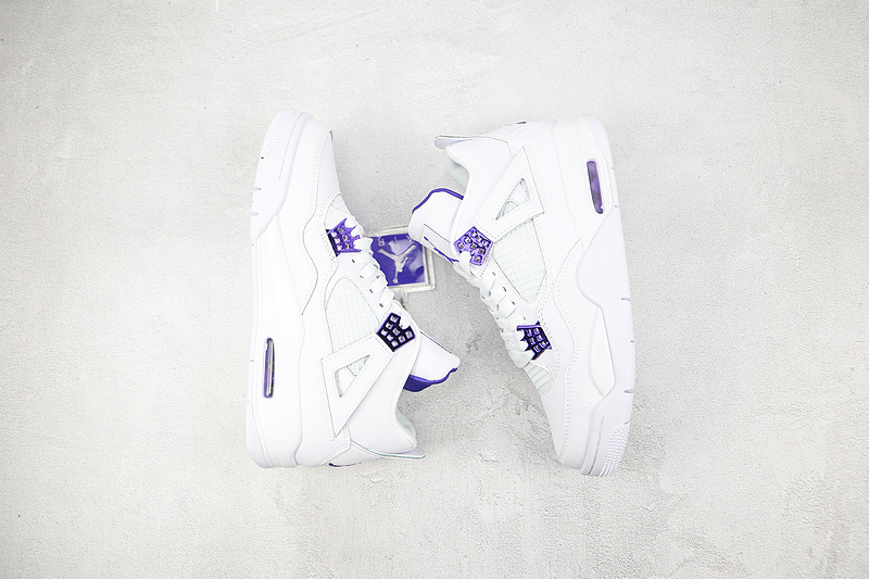 Air Jordan 4 Retro White/Court Purple/Metallic Silver 5