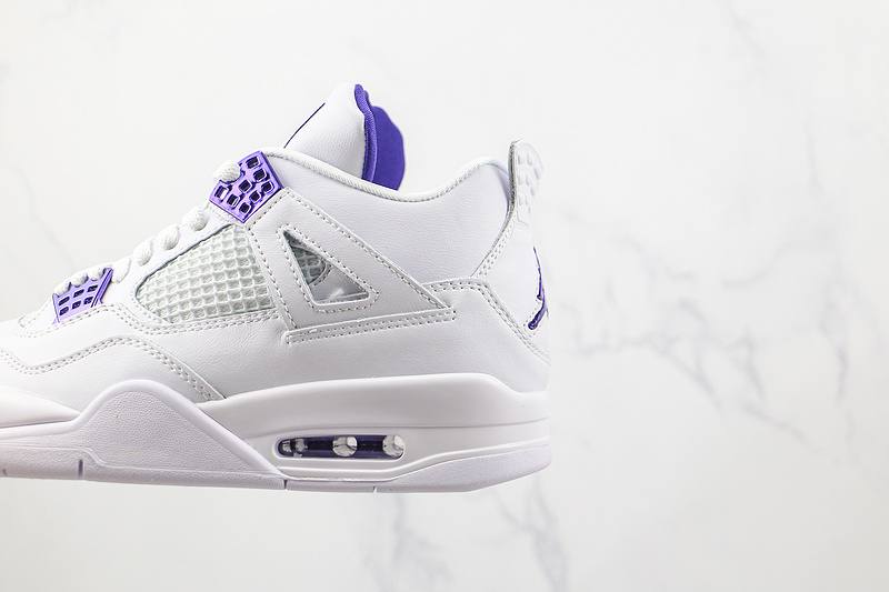 Air Jordan 4 Retro White/Court Purple/Metallic Silver 7