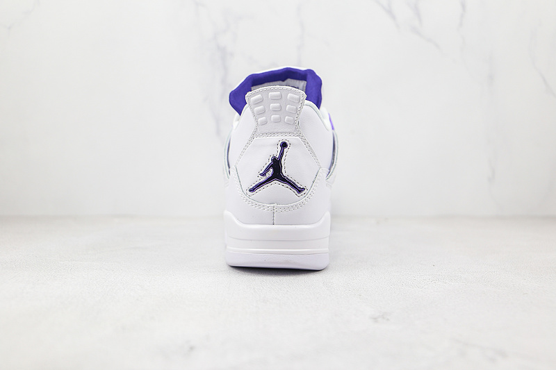 Air Jordan 4 Retro White/Court Purple/Metallic Silver 9