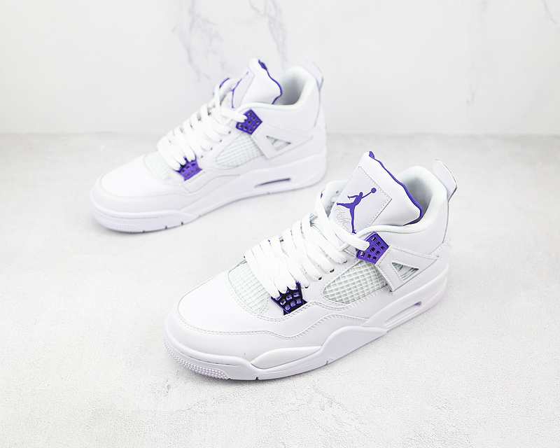 Air Jordan 4 Retro White/Court Purple/Metallic Silver 15