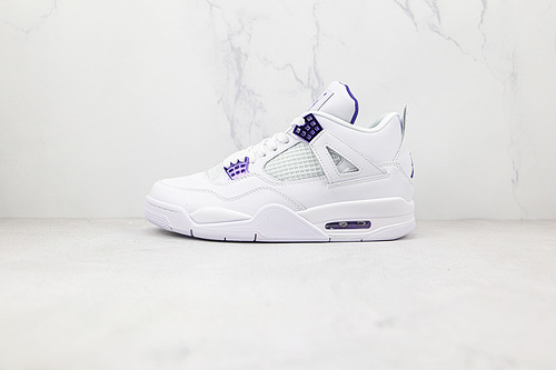 Air Jordan 4 Retro White/Court Purple/Metallic Silver 19