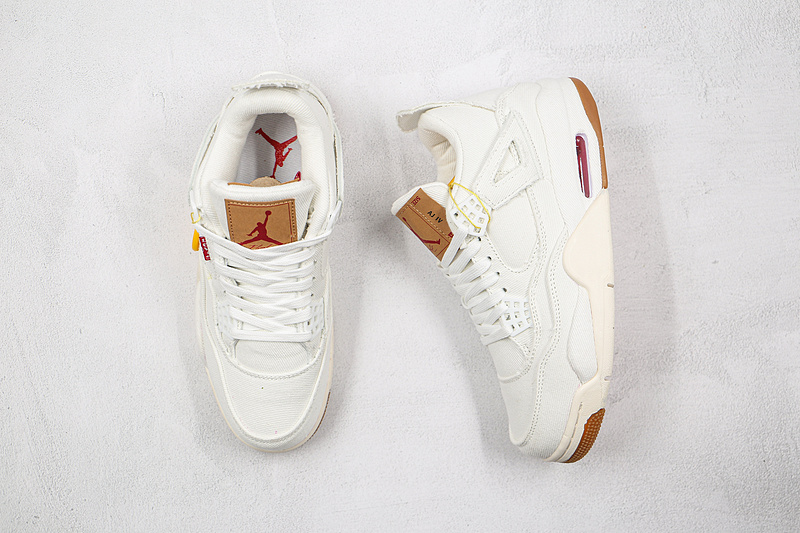 Levi's X Air Jordan 4 Retro White Denim White/White-White 13