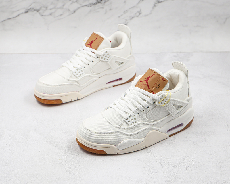 Levi's X Air Jordan 4 Retro White Denim White/White-White 15