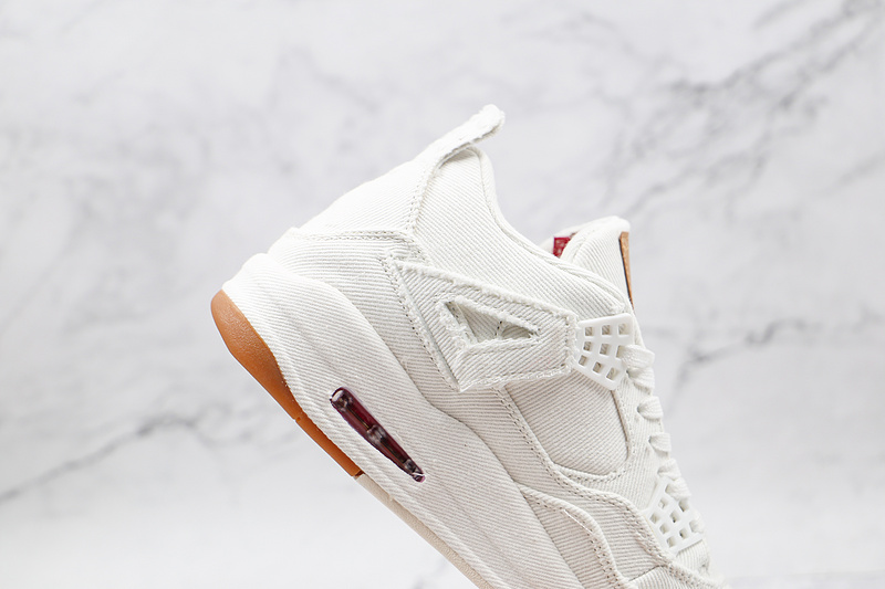 Levi's X Air Jordan 4 Retro White Denim White/White-White 19