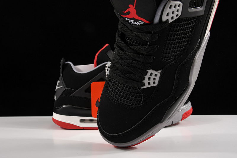 Air Jordan 4 Retro Bred Black/Fire Red-Cement Grey 3