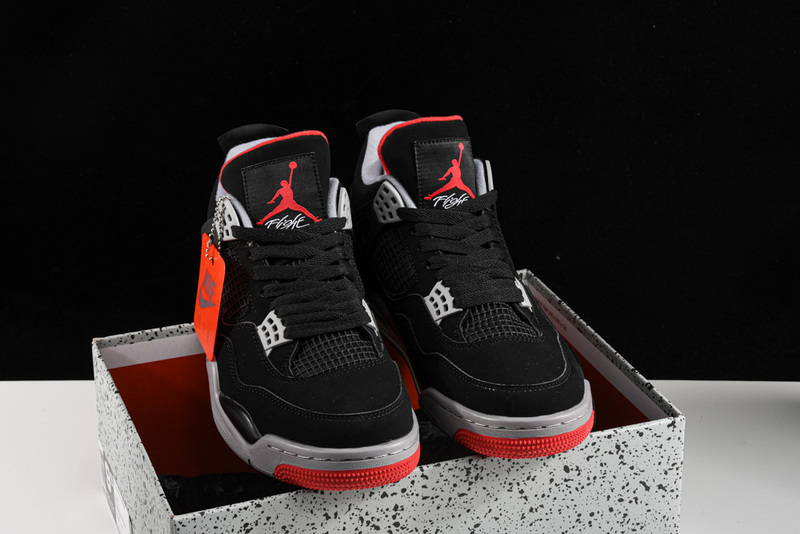 Air Jordan 4 Retro Bred Black/Fire Red-Cement Grey 7