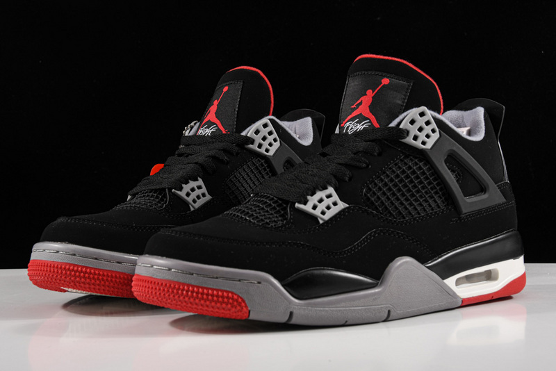 Air Jordan 4 Retro Bred Black/Fire Red-Cement Grey 9