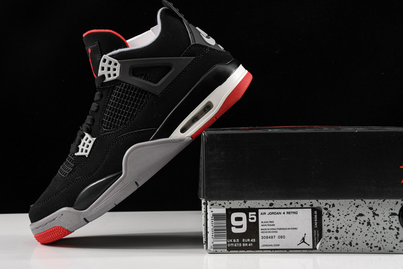 Air Jordan 4 Retro Bred Black/Fire Red-Cement Grey 13