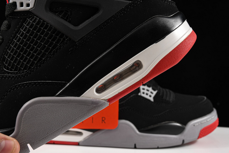 Air Jordan 4 Retro Bred Black/Fire Red-Cement Grey 23