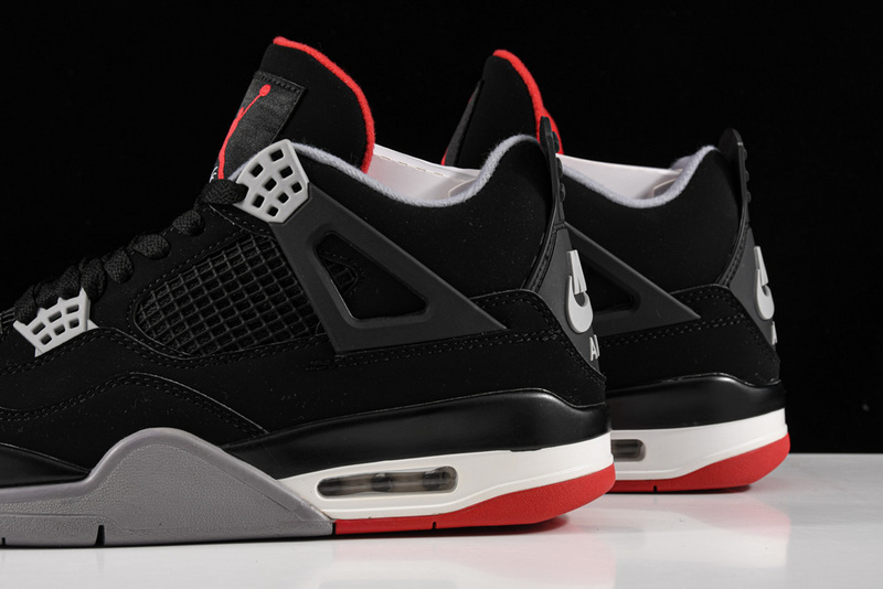 Air Jordan 4 Retro Bred Black/Fire Red-Cement Grey 37